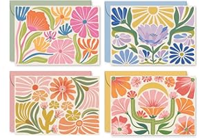 Sweetzer & Orange Desert Gardens Blank Notecards – Set of 36 3.5x5” Note Cards with Envelopes & Storage Box – 4 Floral Design
