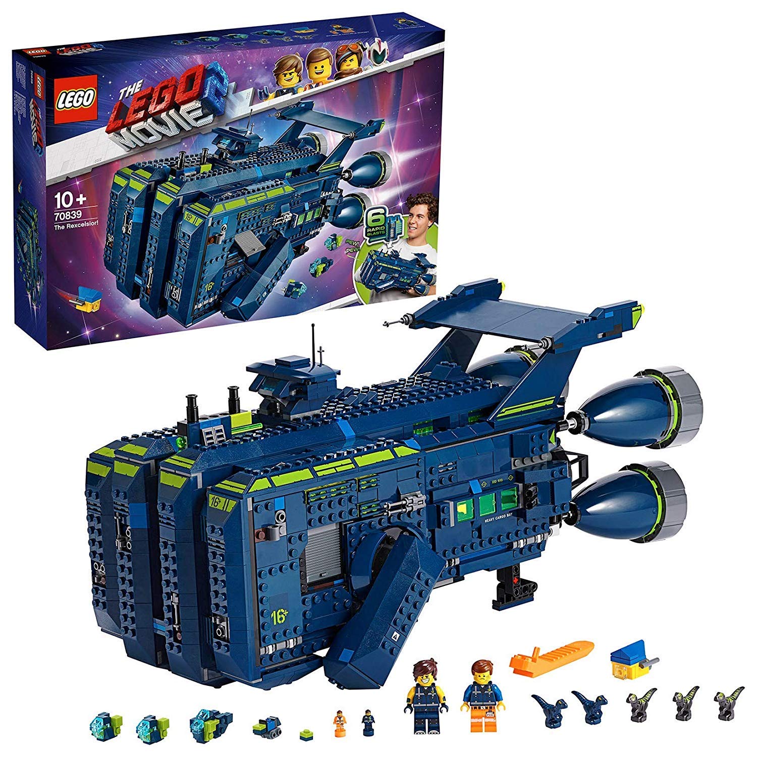 LEGO MOVIE 2 70839 The Rexcelsior! Rex and Emmet's Spaceship Set with 5 Dinosaur Microfigures