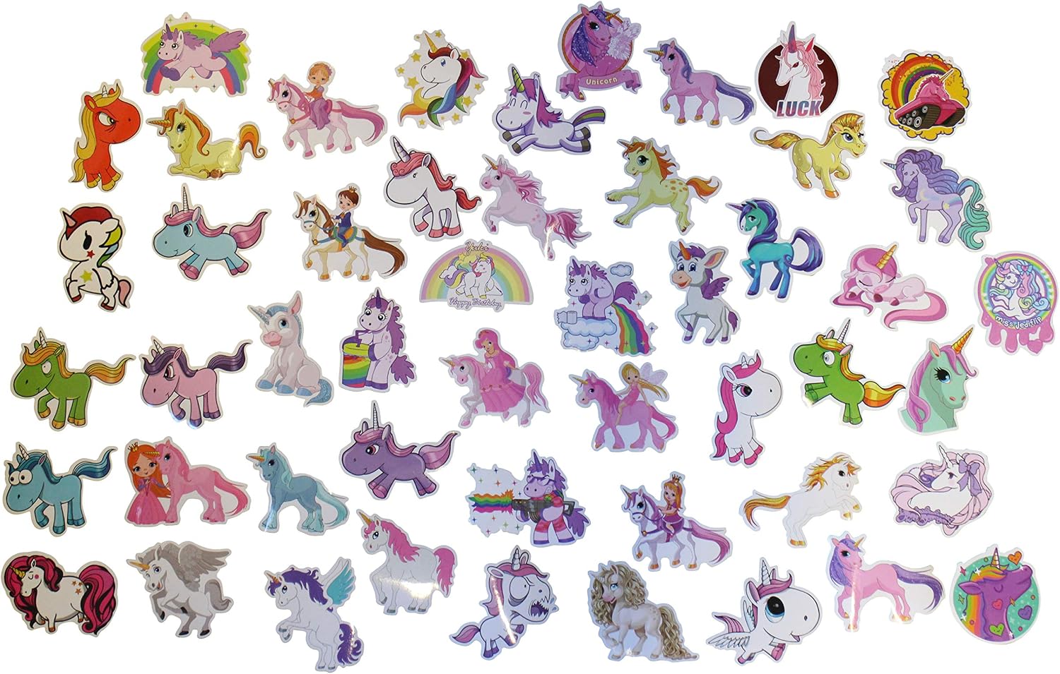 Unicorn Stickers for Kids - 50 Waterproof Vinyl Decals for Laptops Water Bottles, Phones, Scrapbooks & Party Bags - Image 4
