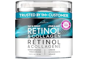 Face Moisturizer Retinol Cream, Anti Aging Neck Firming Cream, Collagen Day & Night Face Cream with Hyaluronic Acid for Women