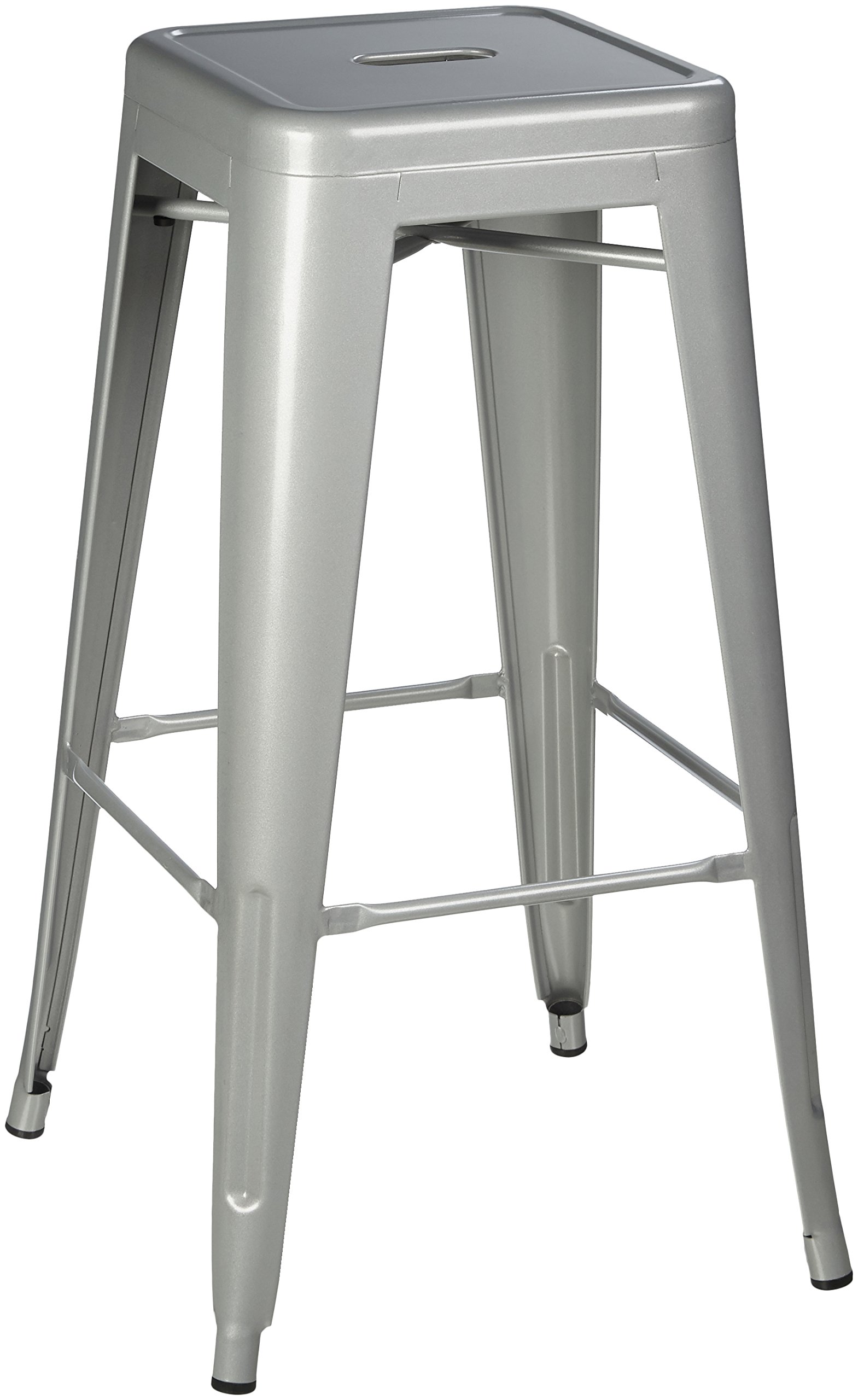 grey and silver bar stools