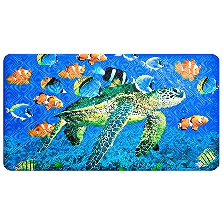 Non-Slip Bath Mat – YoLife Shower Mat Bathroom Anti Slip Mat Antibacterial Plus Reinforced Suction Cups (turtle)