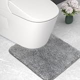 wyewye Microfibre Bath Mat 50x50 U shape Grey 2cm Thick Non-Slip Absorbent