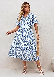 Hanna Nikole Women's Plus Size Boho Floral Maxi