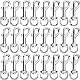 Therwen 24 Pcs Swivel Snap Hooks for Dog Leash Heavy Duty 2.76 Inch Flag Clasp Single Ended Clip Hooks Multipurpose Bolt Snap for Keychain Camera Strap Linking Pet Leash(Classic Style,0.59")