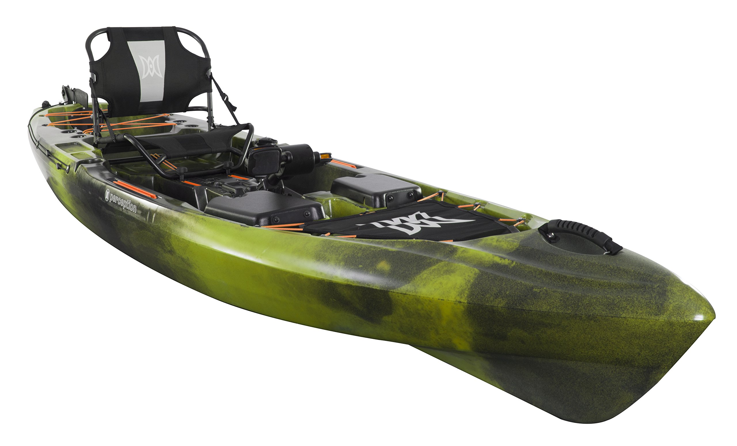 Perception Pescador Pilot 12 | Sit on Top Fishing Kayak with Pedal Drive | Adjustable Lawn Chair Seat and Tackle Storage Areas | 12ft. item is in good condition missing some parts 