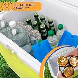 SUNMER 50L Plastic Cooler Box with Wheels Lime 2 Ice Packs 48-Hour Cooling view 3