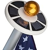 Sunnytech 2nd Generation Solar Flag Pole 20led Light, Brightest, Most Powerful, Longest Lasting & Most Flag Coverage, LED Downlight Light up Flag on Most 15 to 25Ft Flagpole, Upgraded Electric Circuit,White