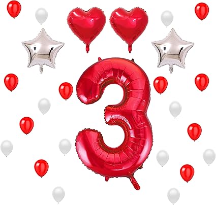 Ready 2 Party Globos Para Aniversario 3 Anos 25 Piezas