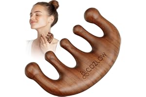 COZLOW Head Scalp Comb - Premium Wooden Massage Comb for Neck & Shoulder - Natural Sandalwood Massager for Soft & Smooth Hair - Wood Therapy Massage Tool for Stress Relief & Muscle Relaxation