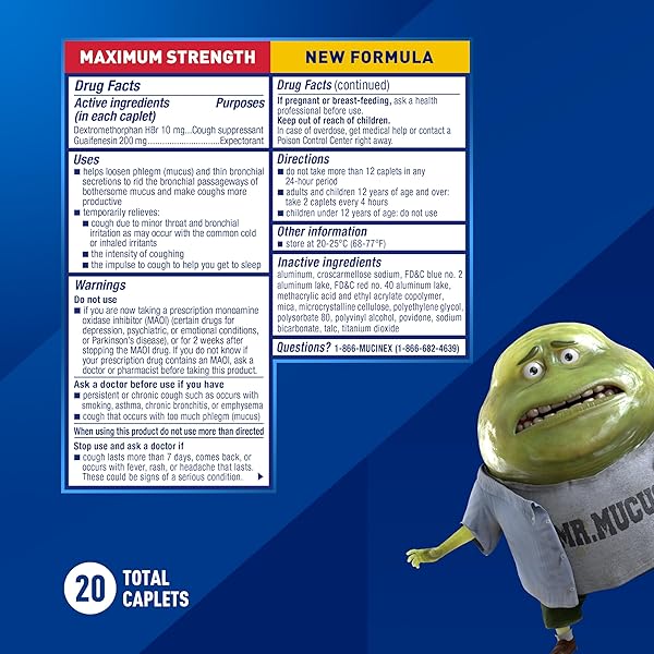 MUCINEX FAST-MAX SEVERE CONGESTION & COUGH MEDICINE FOR ADULTS, COUGH & BOTHERSOME MUCUS RELIEF WITH DEXTROMETHORPHAN HBR & GUAIFENESIN, COUGH SUPPRESSANT & EXPECTORANT MEDICINE, 20 COUNT