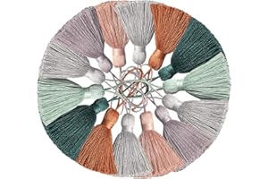 amokk Cute Chunky Bookmark Tassels with Cord Loop for Home Decor Tassels for Jewelry Making, Bookmark, DIY Craft - 5.31 in Length 14 Pieces (Multi)