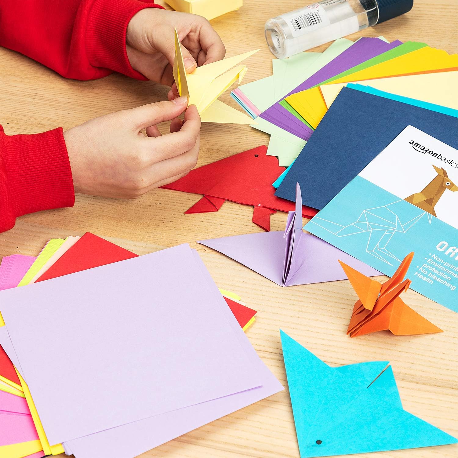 Basics Origami Paper, Assorted Colors, 500 Sheets: Office Products