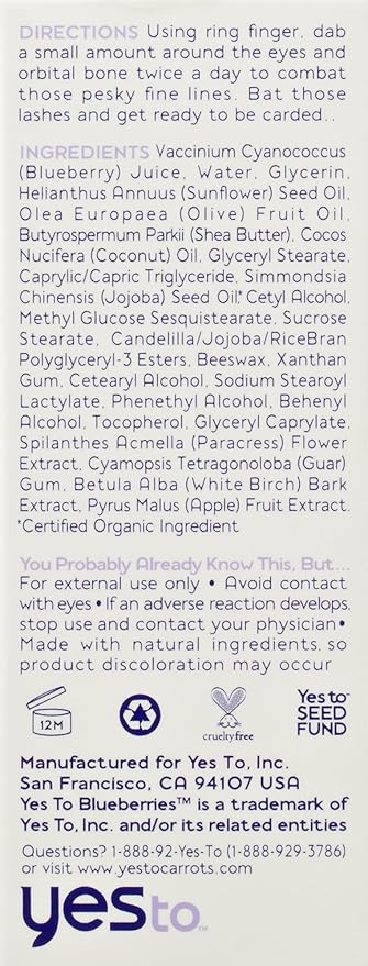 Amazon Com Yes To Blueberries Age Refresh Eye Firming Treatment 0 5 Fluid Ounce Beauty Amazon Com Yes To Blueberries Age Refresh Eye Firming Treatment 0 5 Fluid Ounce Beauty