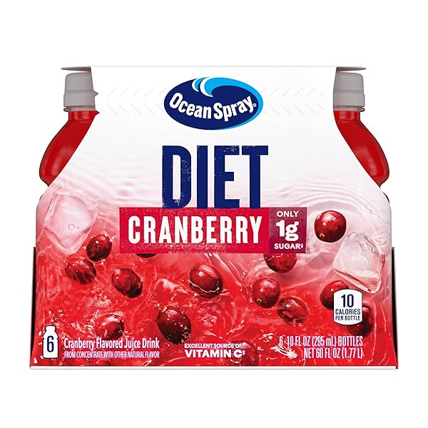 OCEAN SPRAY JUICE DRINK 10 OUNCE BOTTLE PACK OF, DIET CRANBERRY, 60 FL OZ, (PACK OF 6)