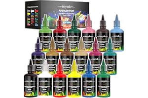 imyyds Airbrush Paint, 18 Color Acrylic Airbrush Paint Set, Water Based Read-to-Spray Air Brush Painting Set, Airbrush Spray Paint Kit for Papers, Canvas, Wood, Model