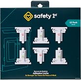 Safety 1st - Secure-to-Explore Adhesive Cabinet Locks Baby Proofing, Child Locks for Cabinets and Drawers (12 Locks), White