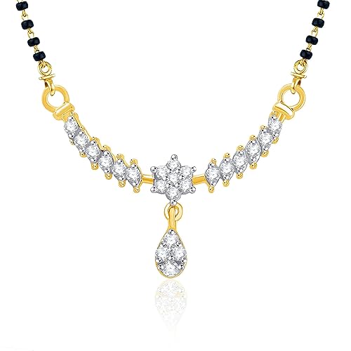 VK Jewels Gleam Gold and Rhodium Plated Alloy Mangalsutra for Women made with Cubic Zirconia - MP1141G [VKMP1141G]