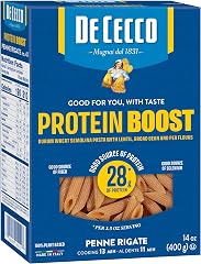 De Cecco Protein Boost Penne Rigate No. 41 Pasta, 14 Oz | High Protein Noodles, 28g Protein, Made with Semolina and Legume Fl