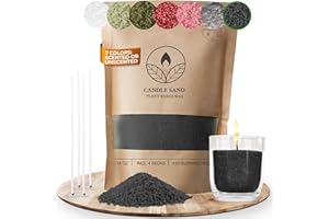 comforder Scented Candle Sand with Wicks, Wax Granules, 14oz Sand Wax Granules + 4 Wicks (Black, Musk)