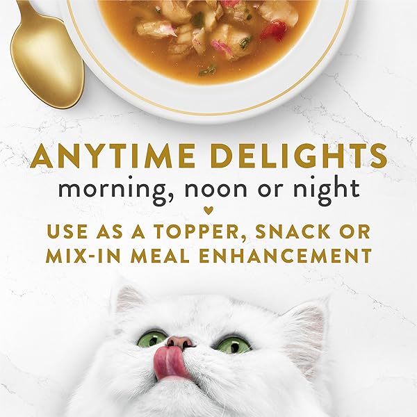PURINA FANCY FEAST BROTHS SEAFOOD BISQUE COMPLEMENT LICKABLE GRAIN FREE WET CAT FOOD VARIETY PACK – (PACK OF 12) 1.4 OZ. POUCHES