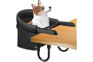 Dog High Chair for Table, Cat Desk Perch, Seatmate Chairs for Dogs, Cat Office Perch Attachment, Pet Feeding Booster Seat, Se
