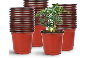 Augshy Nursery Pot, 110 Pcs 4" Plastic Plants Pot,Seed Starting Pots, Indoor Outdoor Seeding pots