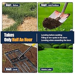 Heavy-Duty Lawn Leveling Rake 27x10 with