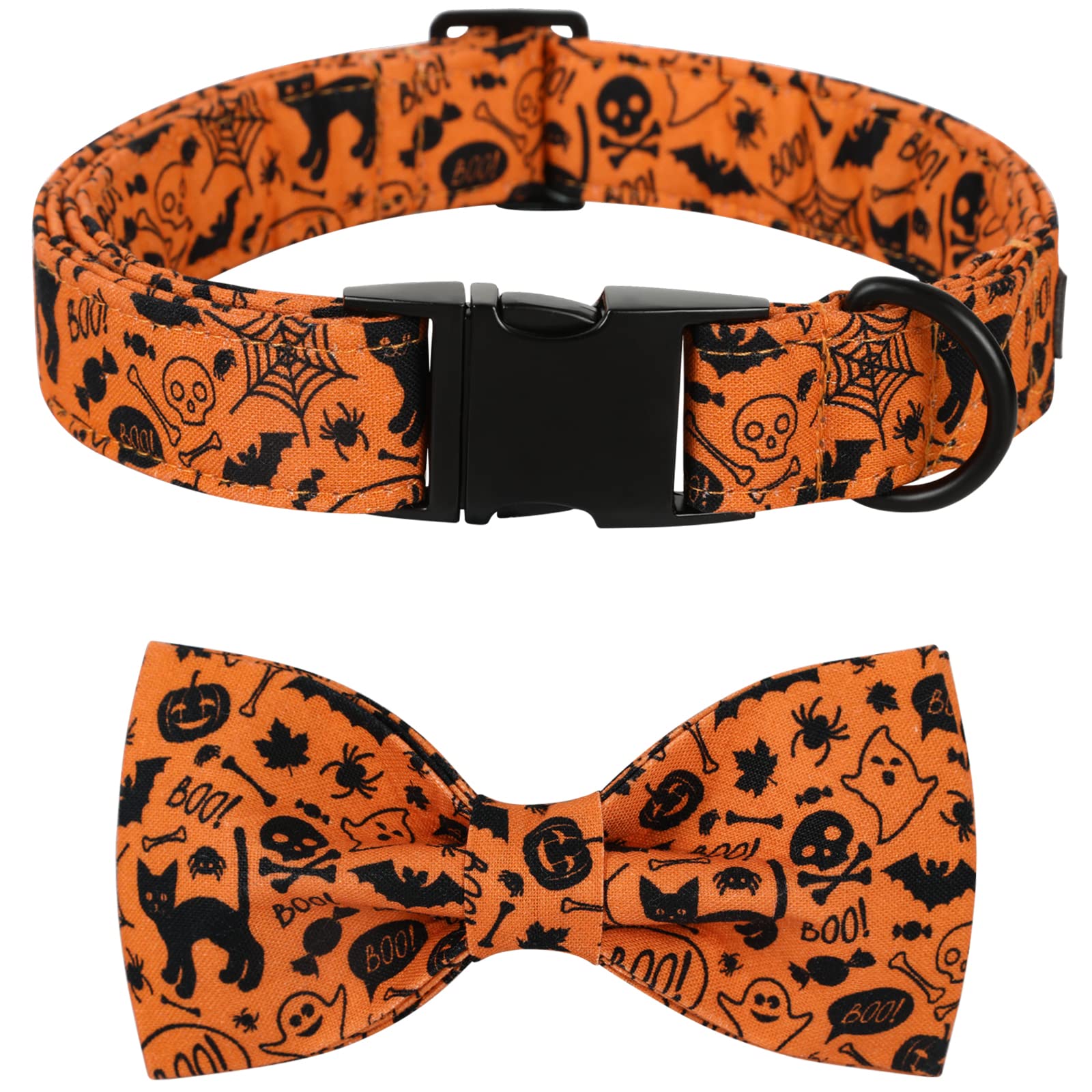 Lionet Paws Dog Collar with Bowtie, Halloween Bowtie for Dogs and Cats, Adjustable Comfortable Dog Collar Girl Boy, S, Neck 25-40cm