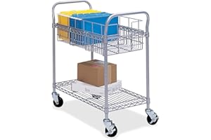 Safco 5235GR Wire Mail Cart Holds 75 Legal Folders, Sold Separately, Gray