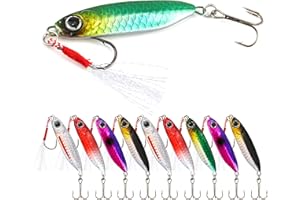 Probite Scaled Jigging Spoons – 10 Pcs/Box, 5 Size Options, High-Performance Lead Lures for Freshwater and Saltwater Fishing, Accurate Scaled Design, Attracts Various Fish Species