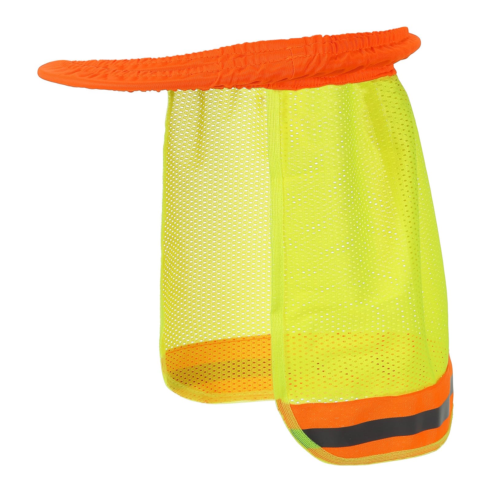 PATIKIL Hard Hat Sun Neck Shield, High Visibility Sun Shade Hard Hat Cooling Mesh Elastic Helmet Brim for Construction Outdoor Work, Yellow