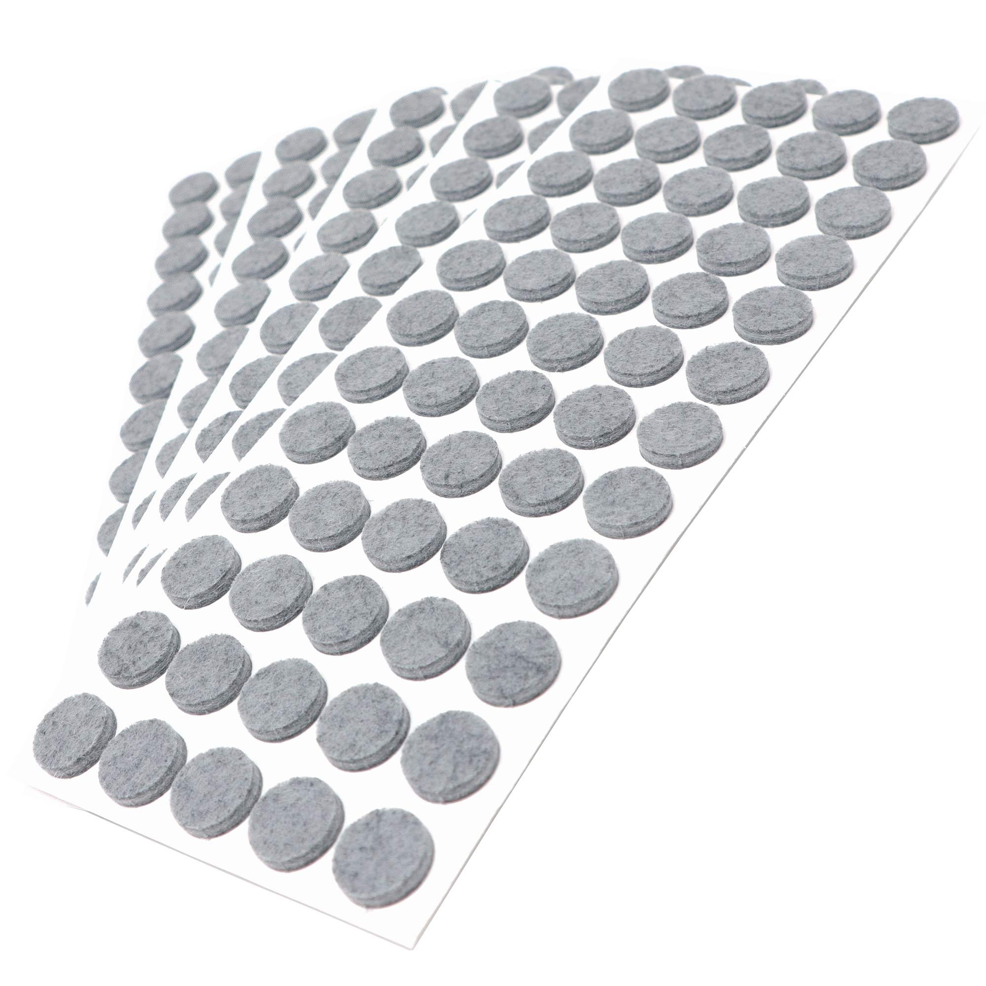 Adsamm® / 300 x self-adhesive felt pads/Grey/ø 0.55'' (ø 14 mm) / round / 0.138'' / 3.5 mm thick stick-on furniture felt glides/Furniture & Chair Glides