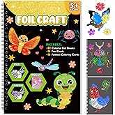 Foil Craft Bugs Butterfly DIY Art Fun Kits Set, No Mess Creative Foil Art Drawing Game for Kids, Birthday Gifts Crafts Supplies Travel Toys for Girls Boys Ages 4-9