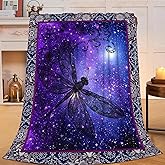 Dragonfly Blanket Soft Cozy Purple Dragonfly Throw Blanket Super Warm Fuzzy Fluffy Lightweight Fleece Flannel Gifts Blankets for Kids Adults 50