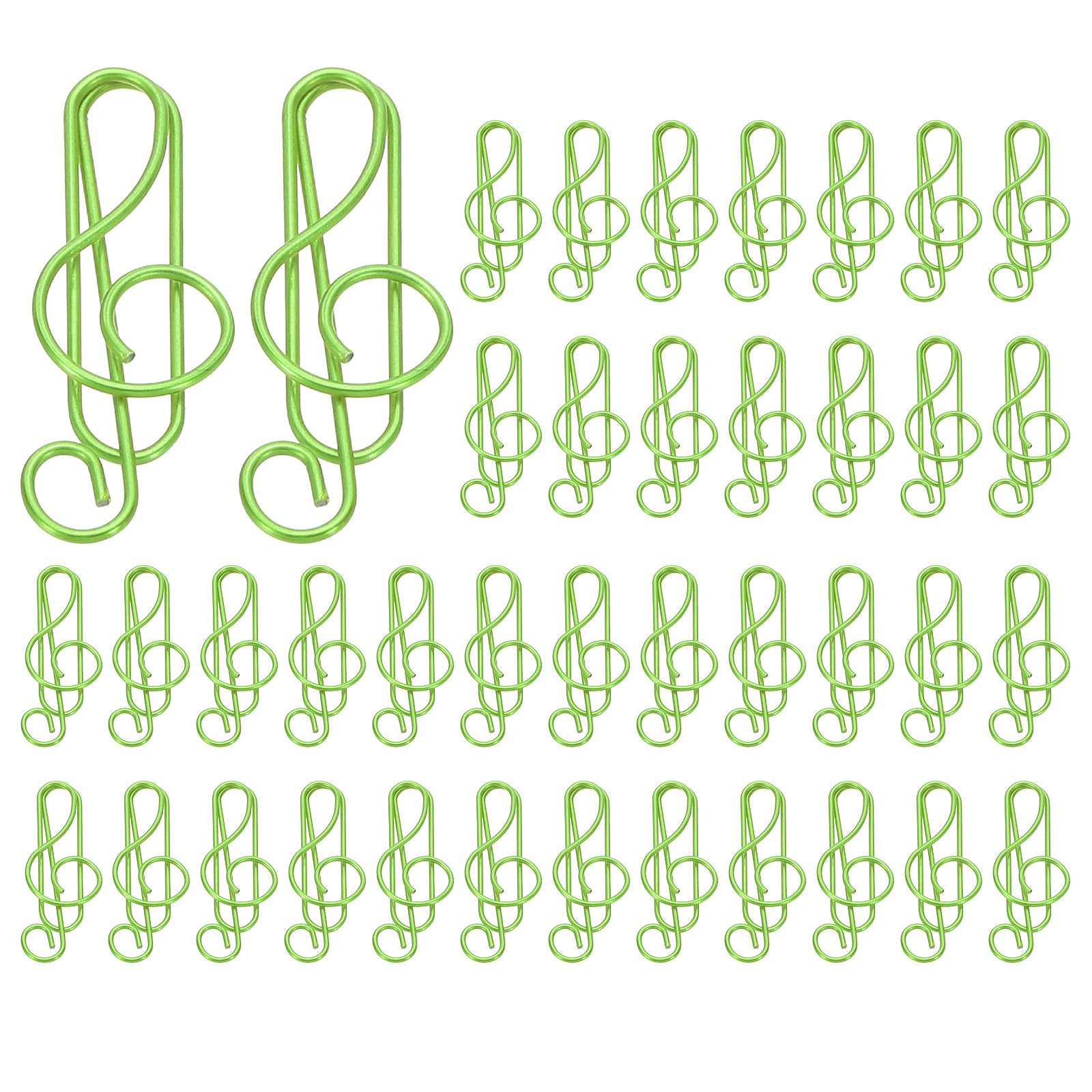 PATIKIL Cute Paper Clip, 100Pcs Music Note Shape Paper Clip Metal Funny Bookmarks Planner Clips Clamp for Home Office Supplies Desk File Organization Wedding Decoration, Green