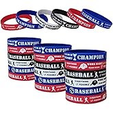 CupaPlay 24 PCS Baseball Motivational Silicone Wristband - Personalized Silicone Rubber-Sports Prizes - Party Favors and Supplies - Birthday Party Goodie Bag Stuffers - Carnival/Events