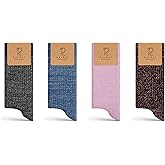 RAFRAY Women's Glitter Socks Crew Length, Premium Shiny Sparkly Socks in Gift Box, 4 Pairs, Size US W: 5-9.5 EU: 36-40