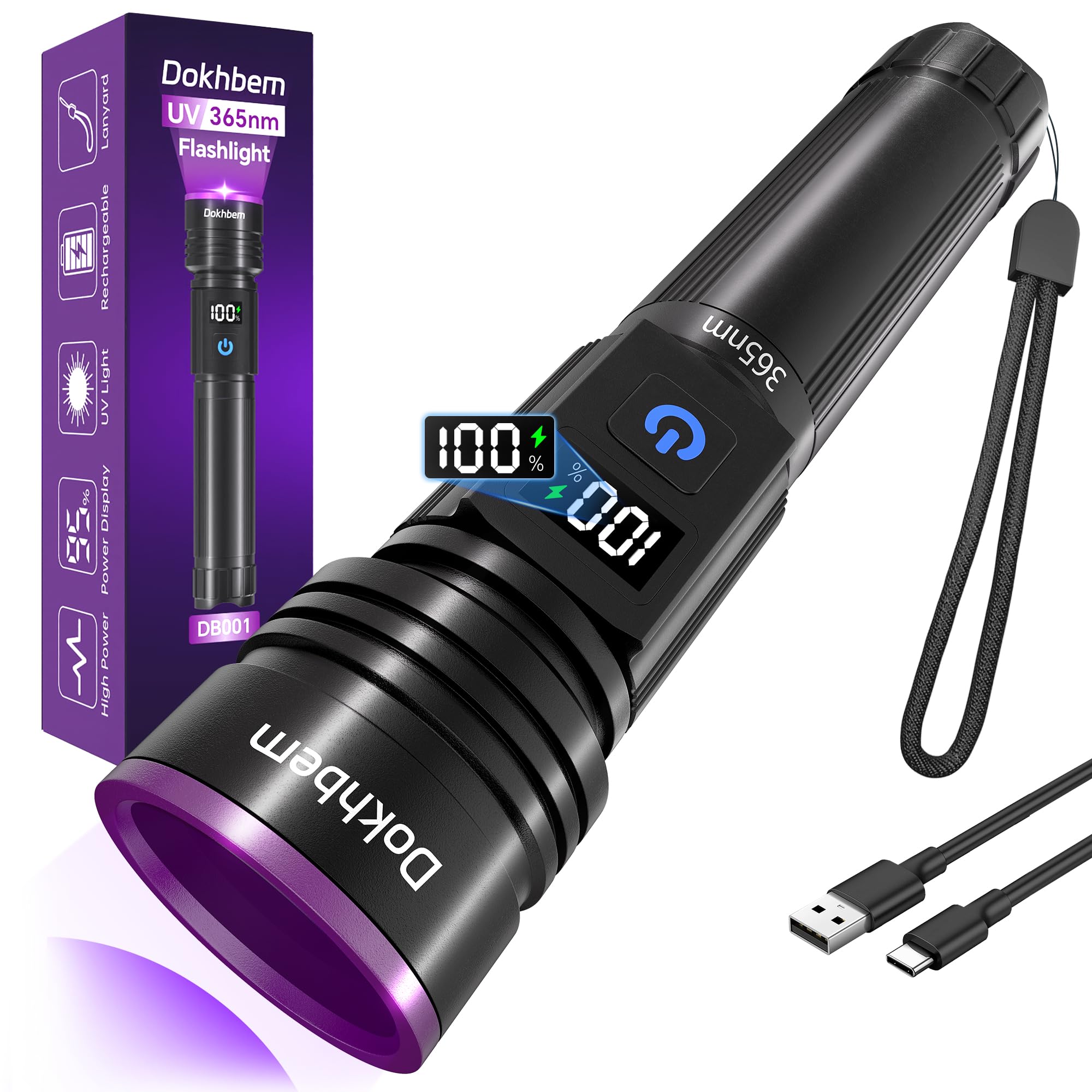 black light filter for flashlight UltraFire 502UV PRO Dual-Wavelength UV UV Nano Series IDX BellaaMm 365nm UV Blacklight Flashlight