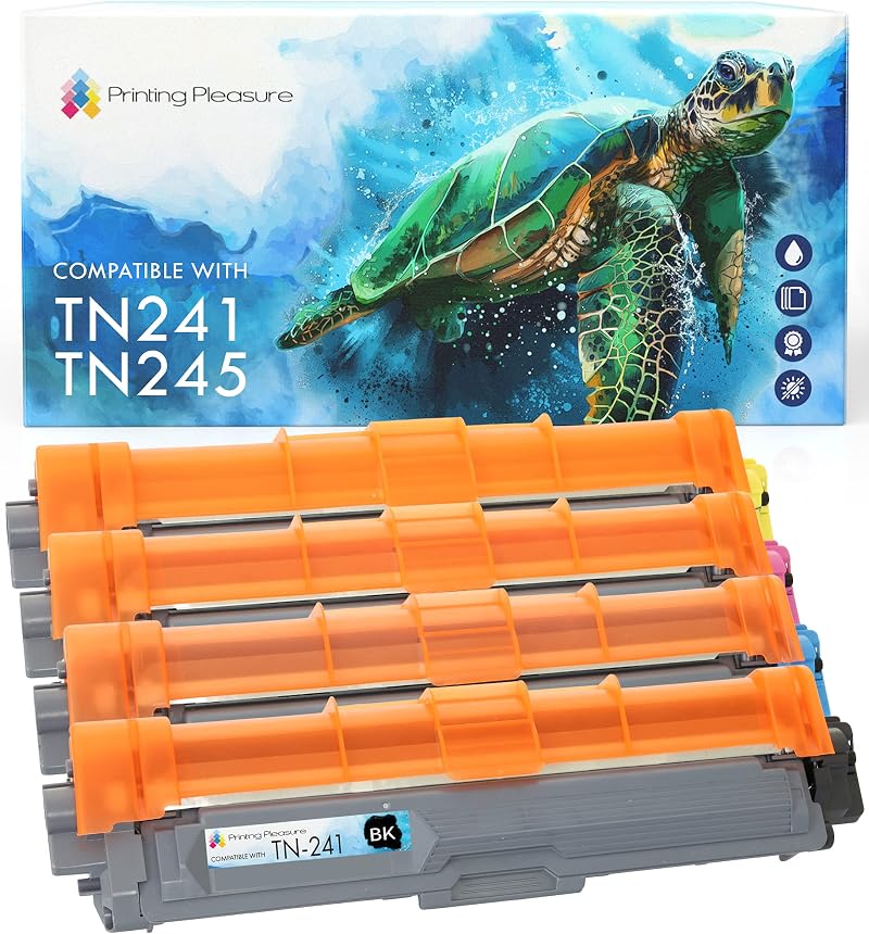 Printing Pleasure TN-241 TN-245 Toner Full Set Black Cyan Magenta Yellow for