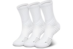 Hylaea Compression Running Socks for men, Coolmax Anti-Blister Cushion Crew Socks for Athletic, Moisture Wicking & Seamless