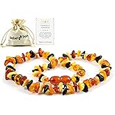 RAW Baltic Amber Necklace - Natural Amber from Baltic Region, Genuine Amber (13in.)