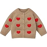 FYMNSI Newborn Baby Sweaters Cardigan Girls Embroidered Knitted Cardigan Outerwear Tops Toddler Christmas Fall Winter Clothes