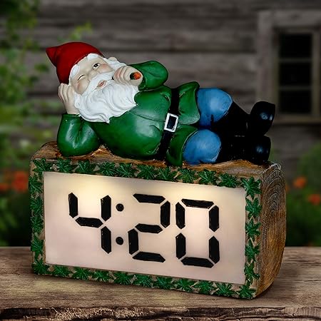 Amazon Com Exhart Good Time Tokin Gnomie Stoner Gnome W Solar