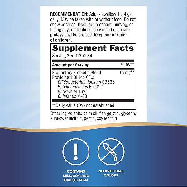 NATURE’S WAY PEARLS ADULT 50+ PROBIOTIC, PROBIOTICS FOR DIGESTIVE HEALTH* SUPPORTS REGULARITY, IMMUNE & COLON HEALTH*, 1 BILLION CULTURES, NO REFRIGERATION NEEDED, 30 SOFTGELS
