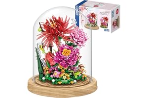 RUZFICIZ Flower Bouquet Set DIY Friends Sets Assembly Bonsai Tree Building Blocks Toy Eternal Botanical Collection Mother Girlfriend Wife Adults Christmas Valentine's New Year Birthday Gift(Roses)
