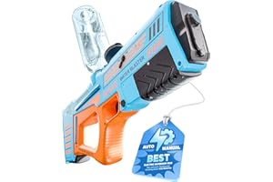 FUN KIWI Ultimate Fun Hybrid Manual/Electric Water Gun for Adults and Kids 6+, 32ft Long Range Automatic Electric WaterGun, Auto Suction Squirt Gun, Powerful Water Blaster Pistol, Perfect Cool Summer Gun Toy