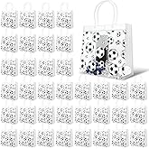 Demonwer 36 Pcs Soccer Clear Goodie Bag with Handles PVC Sport Theme Goodie Treat Candy Bags Reusable Party Favor Bag for Team Birthday Gifts 8×8×3.2 Inch
