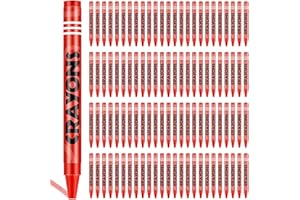 Tenceur 100 Pcs Single Color Crayons Bulk Crayons Coloring Party Favors Pastels Set for Adults Teacher Painting Classrooms Groups Party Art Gifts Supplies(Red)
