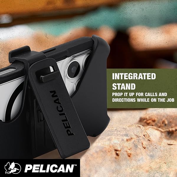 PELICAN VOYAGER IPHONE 17 PRO CASE [COMPATIBLE WITH MAGSAFE] RUGGED PHONE CASE W/ 24FT MILITARY-GRADE DROP PROTECTION – HEAVY DUTY PHONE COVER W/BELT CLIP HOLSTER FOR IPHONE 17 PRO – BLACK/CLEAR